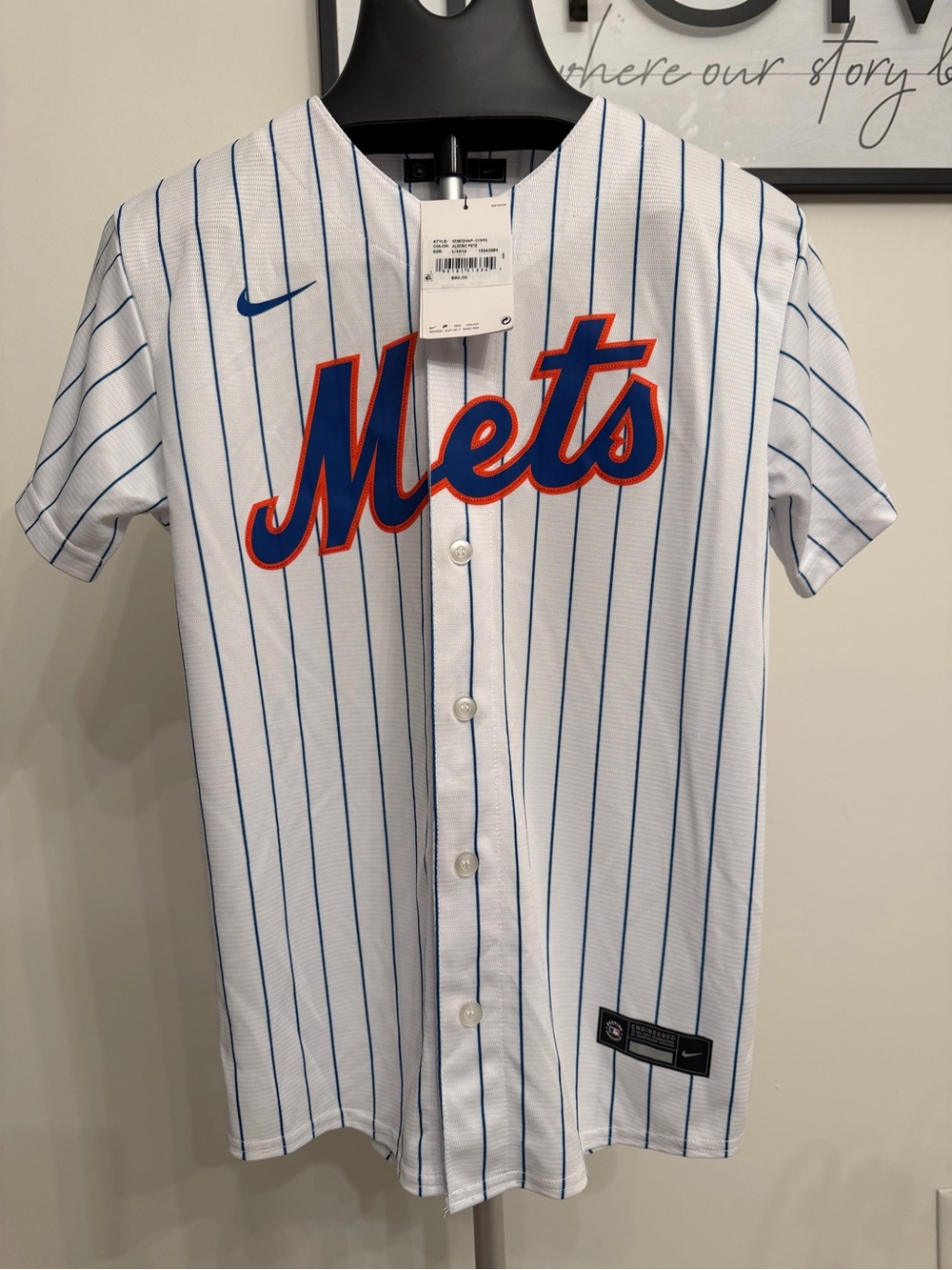 Nike New York Mets Pete Alonso #20 Pinstripe Jersey Boys L (14/16)